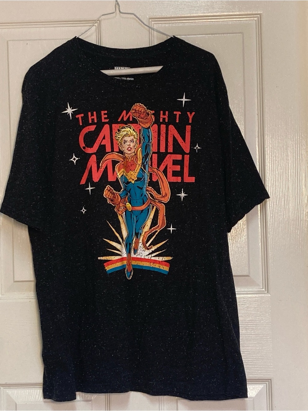 Marvel Black Speckled Logo Tee